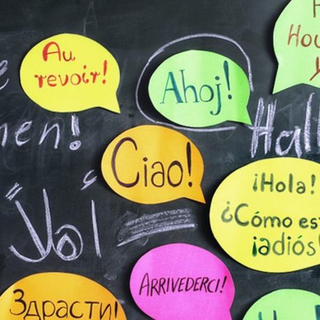 Bunte Sprechblasen aus Papier, auf denen auf verschiedenen Sprachen &quot;Hallo&quot; und &quot;Wie geht es dir?&quot; steht. (Foto: Julien Fertl)