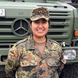 Obergefreite Melina leistet 15 Monate im Freiwilligen Wehrdienst (FWD) der Bundeswehr.