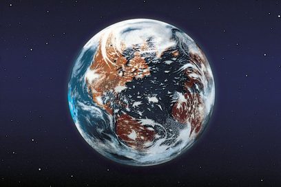 Illustration der Erde im Weltraum. 