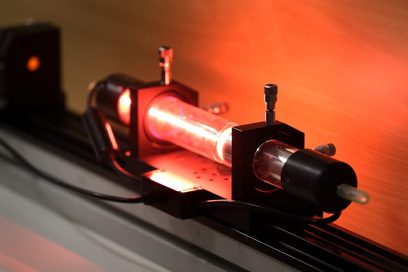 Detailaufnahme eines Lasergeräts. 