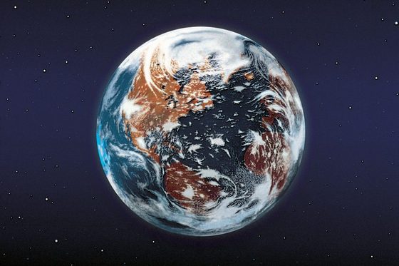 Illustration der Erde im Weltraum. 